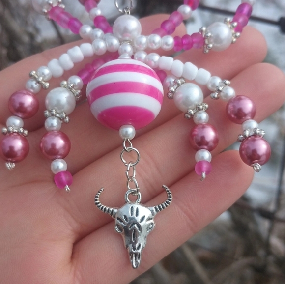 Pink Striped Spider Ornament - Picture 3 of 5